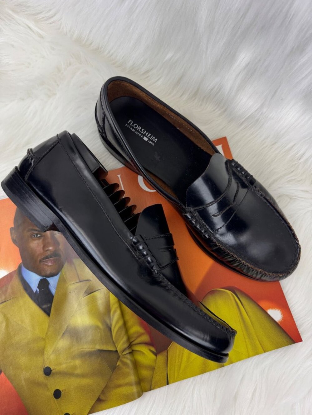Men's Florsheim Berkley Penny Loafers Dress Shoes Blk Wide Width Sz 12 3E (EEE)